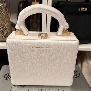 Brandon Blackwood White Leather Women's Bag